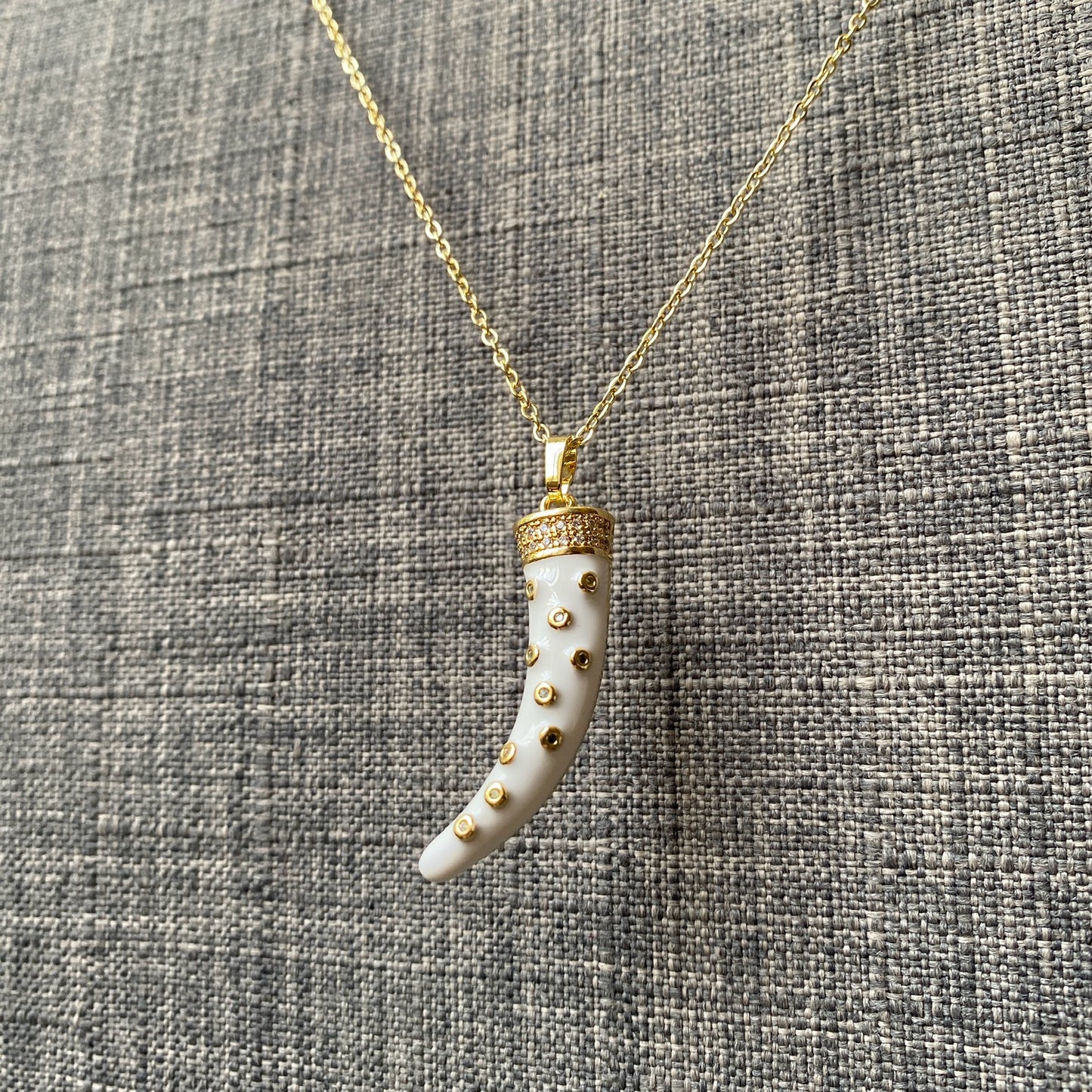 Collar colmillo blanco.
